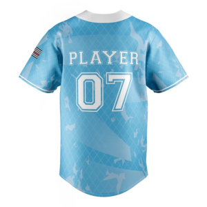 Unisex Baseball Jersey Sublimated Print Moisture Wicking <b>Polyester</b>/Cotton Anti-Bacterial Short Sleeve Regular Fit Adult Custom - Product Image 3