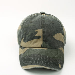 Casquette de baseball personnalisée non structurée à 6 panneaux, style Dad Hat, avec sangle réglable à boucle métallique, visière incurvée, calotte souple, motif camouflage uni pour homme - Product Image 3