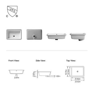 NV2294 Lavabo con Forma de Caja, Tamaño Total 605x400x200mm, Diseño de Borde Ranurado con Unión de Silicona Segura, Paredes Laterales Verticales - Product Image 2