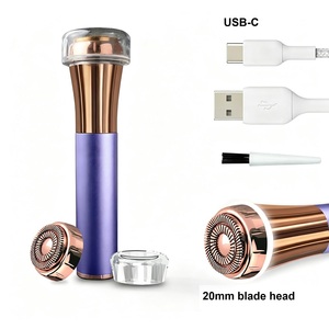 Rechargeable Facial Hair Remover big blade head 360-degree LED 18K gold plated Type C rose gold plated - Product Image 3