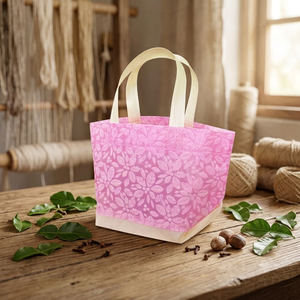 Custom Spunbond Bag for special occasions Eco-Friendly Reusable Goodie Bag with <b>Leaf</b> Embossed Pattern - Product Image 2