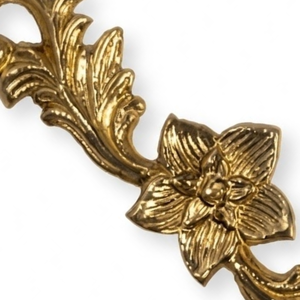 Poignée de meuble classique en laiton Fleur Marquise |   Poignée décorative à motif floral pour armoires, placards et meubles en bois - Product Image 3
