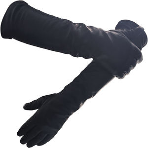 Gants longs élégants en cuir véritable pour l'opéra, les soirées et les spectacles, gants formels pour femmes, longueur bras, doublure respirante, authentiques - Product Image 5