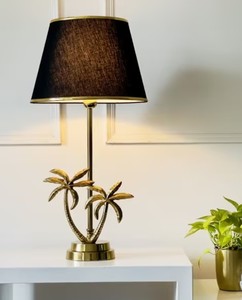 Palm <b>Tree</b> Design Farmhouse Table Lamp with Fabric Shade | Middle Size Hotel Use Luxury Home Decor <b>Lighting</b> - Product Image 3