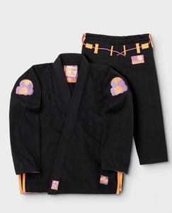 Kimono de BJJ personnalisé noir en polyester/coton 360g léger et respirant, coutures renforcées, fabricant OEM ODM - Product Image 1