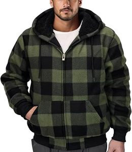 Sweat à capuche zippé doublé en sherpa pour homme, conçu pour le travail hivernal et le confort en extérieur, polaire chaude - Product Image 2