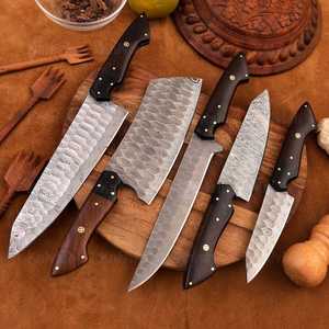 Ensemble de couteaux de chef japonais 5 pièces en acier à haute teneur en carbone, forgés à la main, manche en os, ambidextres, couteaux de cuisine durables - Product Image 6