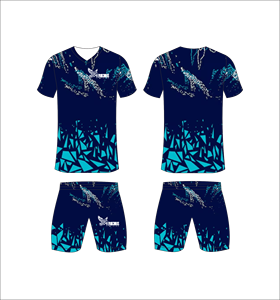 Conjunto de Camiseta de Fútbol Sublimada para Hombre, Cuello en V, Manga Corta, Estampado Geométrico, Absorbe la Humedad, Ajuste Atlético, Uniforme al por Mayor - Product Image 1