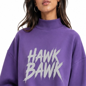 Sweat-shirt à col roulé pour femme, tissu doux et chaud de qualité supérieure, style streetwear, coupe ample, épaules tombantes, design personnalisé OEM - Product Image 6
