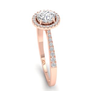 Bagues de fiançailles personnalisées REYES en or rose massif 14 carats avec diamants certifiés IGI pour femmes, vente en gros de bijoux fins - Product Image 3