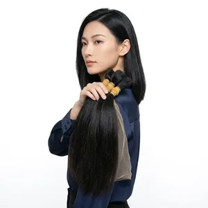 ผมแท้เวอร์จินเรมี่อินเดียแบบเส้นยาว สีดำธรรมชาติ 100% ผมดิบไม่ผ่านการแปรรูป ปรับขนาดได้ ฐานไหม ดับเบิ้ลดรอน - Product Image 5