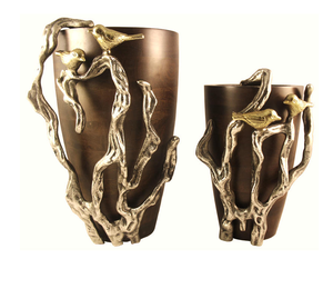 Florero Grande de Aluminio, Bañado en Oro, Decoración de Piso para el Hogar, Floreros para Flores - Product Image 3