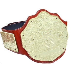 Custom Gold Championship Belt Wrestling Boxing MMA Champion Title Belt Premium Leather Strap <b>Metal</b> <b>Plates</b> Personalized Branding - Product Image 3