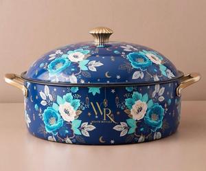 Best Quality Kitchenware Casserole Hotpot Handcrafted Enamel <b>Sticker</b> Design Elegant For Home Dining Tabletop at Wholesale Price - Product Image 1