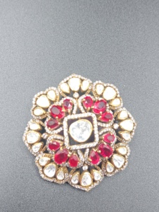 Juego de Joyería Amaira Jewels, Chapado en Oro, Forma de Flor, Doble Color Rosa, Plata, Clásico para Mujer, para Bodas y Fiestas, con Colgante y Aretes - Product Image 3