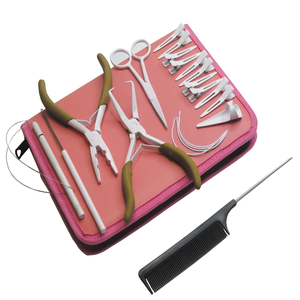 Kits professionnels d'extensions de cheveux en acier inoxydable imperméables avec pinces pour coiffeurs - Product Image 1