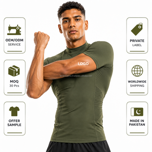 Camiseta de Compresión para Hombre, Manga Corta, Transpirable, Capa Base, Personalizable OEM, Ajuste Ceñido, Rendimiento Deportivo, Top de Entrenamiento - Product Image 5