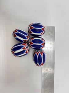 Perles de verre bleues à rayures chevron pour la fabrication de bijoux, vente en gros OEM et approvisionnement de qualité export pour les acheteurs mondiaux. - Product Image 2