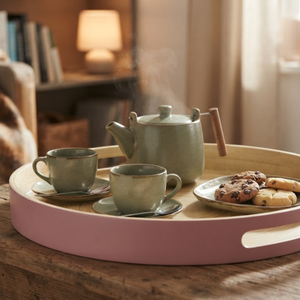 Round Serving Tray Eco Friendly Spun <b>Bamboo</b> <b>Table</b> Tray for Cafe Dining Restaurant Hotel Wholesale Supplier - Product Image 3