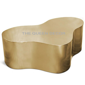 Light Luxury Classic <b>Art</b> Deco Coffee Table Gold Finished Irregular Aluminum Metal Living Room Decorative Purpose - Product Image 1