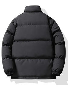 New Arrival Plus Size Men's Puffer <b>Down</b> Jacket Custom Winter Waterproof Bubble Warm Leather Jacket with Fur Decoration Wholesale - Product Image 4