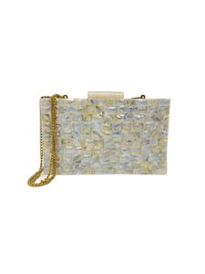 Aaliyan Impex Vente chaude Sac à main pochette en nacre incrustée en vadrouille blanche avec chaînes pour filles et dames - Product Image 4