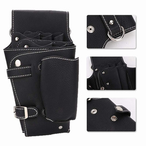 Estuche de Cuero para Herramientas de Peluquería, con Múltiples Bolsillos, Resistente, para Cuidado de la Belleza, para Uso en Salón de Belleza o Barbería, con Correa para el Hombro - Product Image 1