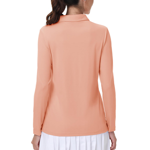 Camiseta Polo de Manga Larga para Mujer, Material de Poliéster Personalizado, Tela Elástica Cómoda, Ropa Casual de Negocios a la Moda - Product Image 2