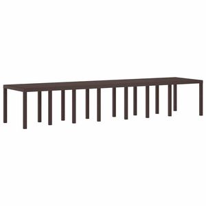 Ensemble de salle à manger de jardin en PP marron avec 15 coussins pour une expérience culinaire confortable en plein air - Product Image 4