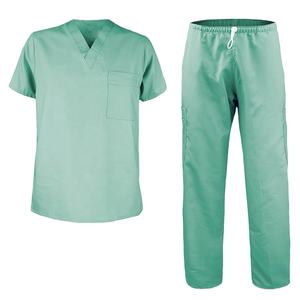 Offre Spéciale unisexe col en v à manches courtes uniformes d'hôpital infirmière gommages médicaux en couleur unie Jersey tissu Offre Spéciale pour les femmes - Product Image 3