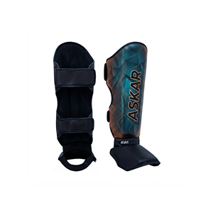 Espinilleras de Boxeo Askar, Equipo de Protección Azul de PU Unisex, Duraderas para Entrenamiento de Artes Marciales - Product Image 1