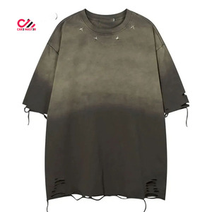 เสื้อยืดผู้ชายแบบกำหนดเอง เสื้อยืดโอเวอร์ไซส์แบบกำหนดเอง เสื้อยืดลายวินเทจแบบฟอกสีสำหรับผู้ชาย บริการ OEM - Product Image 1