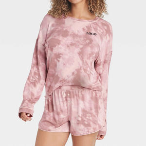 Conjunto Casual Moderno de Top de Manga Corta y Pantalones Cortos Cómodos OEM 2026 / Conjunto de Camiseta y Pantalones Cortos Tie Dye para Mujer al Por Mayor - Product Image 5