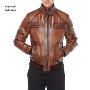 Chaqueta de Cuero Real a la Moda, Prenda Exterior Elegante para Invierno, Chaqueta de Cuero Casual para Hombre y Mujer, Premium - Product Image 1
