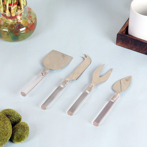<b>Kitchen</b> Cooking <b>Tools</b> Stainless Steel Cheese Set Cheese <b>Gadgets</b> Set Resin Handle Home <b>Kitchen</b> Gold Cheese Knife Set - Product Image 1