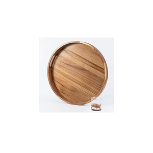 Wooden 22 Inch Extra <b>Large</b> Round Acacia <b>Large</b> Ottoman Living Room Wooden <b>Trays</b> - Product Image 1