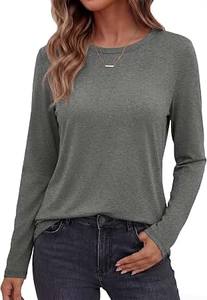 T-shirt basique pour femme, haut confortable à col rond, mode confortable - Product Image 2