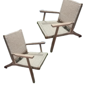 Chaises en osier en rotin chaises de salle à manger pour meubles de patio extérieur chaises en rotin en bois de style moderne - Product Image 5