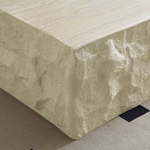 Tavolino da Caffè Moderno Vintage Quadrato 35.43'' in Fibra di Vetro con Finitura Effetto Pietra per Soggiorno e Divano - Product Image 6