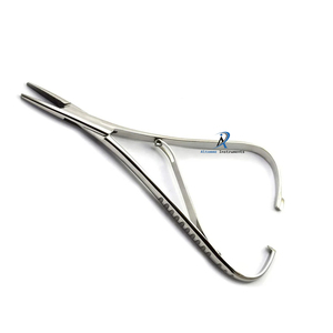 Porte-aiguille chirurgical dentaire à pointe perforée en acier inoxydable, instrument de suture avec poignée ergonomique à verrouillage, outil professionnel - Product Image 1