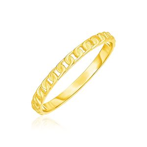 Anello di Moda in Oro Giallo 14k con Texture a Perline - Product Image 1