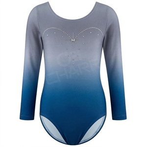 Nouveau design, justaucorps de gymnastique personnalisé pour filles, en spandex, à manches longues, avec strass, service OEM, pour adultes, à nouer - Product Image 3