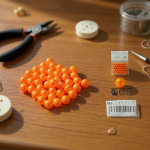 Perle di Vetro Arancioni Ilan 6mm 20g per Creazione di Gioielli - Product Image 3