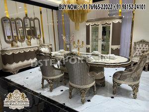 Juego de muebles de comedor opulento de estilo europeo, muebles de comedor de estilo barroco de lujo, mesa de comedor pesada de estilo Maharaja - Product Image 2