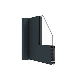 Système d'entrée en aluminium anodisé grain de bois, style carré, revêtement cuivre, série 6000, à commande hydraulique - Product Image 4