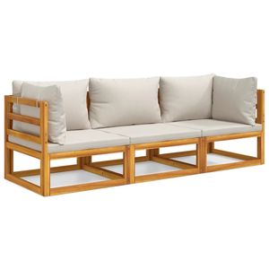 Conjunto de Muebles de Jardín de Madera de Acacia Mediana, Color Gris Claro, Sofás de Jardín Elegantes y Sólidos - Product Image 2
