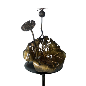 New Design Wrought Iron Lotus Leaf Wine Bottle Holder 100% Handcrafted <b>Flower</b> And Leaf <b>Single</b> Bottle Holder Vintage Home Decor - Product Image 2