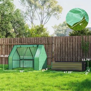 Mini-lieu de culture gris foncé et vert, serre portable pour l'extérieur - Product Image 6