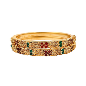 Kemp Laxmi Matte Bridal <b>Bangles</b> 2x4-Classic Jade Pearl <b>Copper</b> Alloy Bracelets - Product Image 2