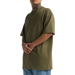 T-shirts pour hommes Shaka Wear 100% coton lourd 220g, coupe ample, sans motif - Respirant, manches courtes, col rond, streetwear décontracté - Product Image 4